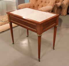A French Louis XV I Style Mahogany Table with inset Carrara Marble circa 1840 - 4808657