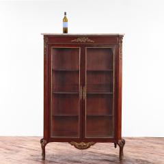 A French Louis XV Revival Belle poque mahogany marble top vitrine C 1910  - 4492241