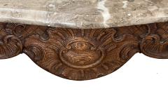 A French Louis XV Style Carved Oak Wall Console Table with Marble Top - 3546407