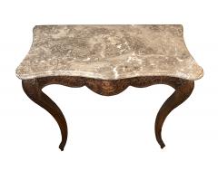 A French Louis XV Style Carved Oak Wall Console Table with Marble Top - 3546408