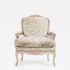 A French Louis XV style Painted Carved Bergere Chair C 1940  - 4385326