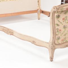 A French Louis XV style Queen size painted and carved bed circa 1950  - 2565778