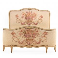 A French Louis XV style Tapestry Full Size Bed C 1930  - 4429708