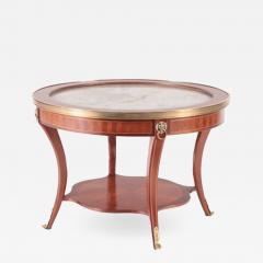 A French Louis XV style antique marquetry inlaid marble top coffee table - 2203585