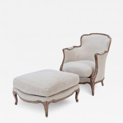 A French Louis XV style armchair and ottoman Circa 1910  - 2994123