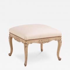 A French Louis XV style painted and carved wood upholstered stool C 1900  - 4492365