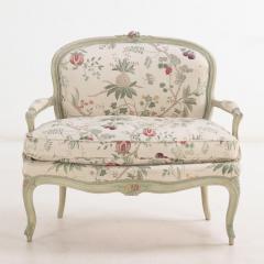 A French Louis XV style painted and upholstered settee C 1900  - 3941307