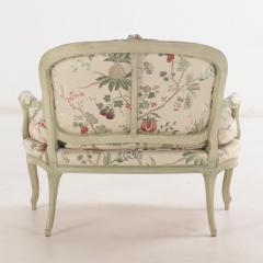 A French Louis XV style painted and upholstered settee C 1900  - 3941312