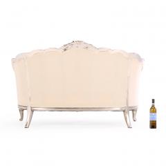 A French Louis XV style silver leaf carved settee C 1930  - 4456286