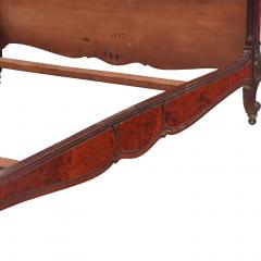 A French Louis XV style walnut and burl walnut full size bed C 1900  - 4469117