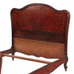 A French Louis XV style walnut and burl walnut full size bed C 1900  - 4469118