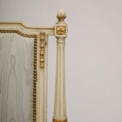 A French Louis XVI style Full size painted bed with upholstered headboard - 1886119