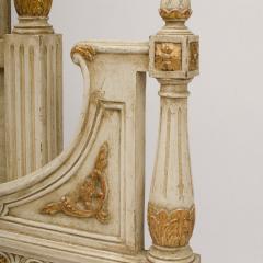 A French Louis XVI style Full size painted bed with upholstered headboard - 1886138