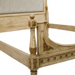 A French Louis XVI style Full size painted bed with upholstered headboard - 1886140