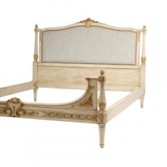 A French Louis XVI style Full size painted bed with upholstered headboard - 1886144