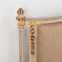 A French Louis XVI style Painted Gilded Queen Size Bed C 1910  - 4002442