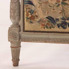 A French Louis XVI style carved and painted full size bed 19th C  - 4098512