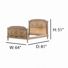A French Louis XVI style carved and painted full size bed 19th C  - 4098518