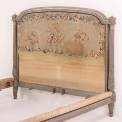 A French Louis XVI style carved and painted full size bed 19th C  - 4098519