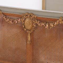 A French Louis XVI style carved painted and giltwood full size bed C 1900  - 3783098