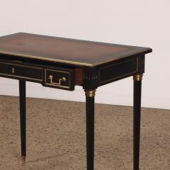 A French Louis XVI style ebonized mahogany leather top writing desk C 1940  - 3926582