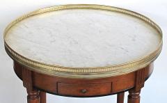 A French Louis XVI style fruitwood bouillotte table with carrara marble top - 1060350