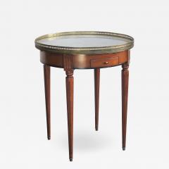 A French Louis XVI style fruitwood bouillotte table with carrara marble top - 1060584