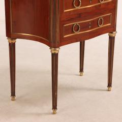 A French Louis XVI style mahogany petite marble top commode C 1910  - 3945379