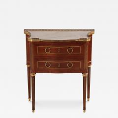 A French Louis XVI style mahogany petite marble top commode C 1910  - 3947912