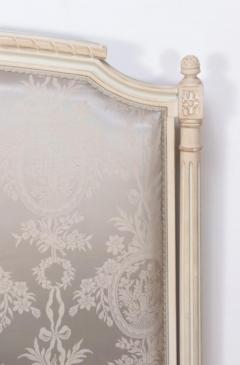 A French Louis XVI style painted and upholstered full size bed C 1940  - 3782725