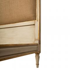 A French Louis XVI style painted burlap bed circa 1940  - 1946923