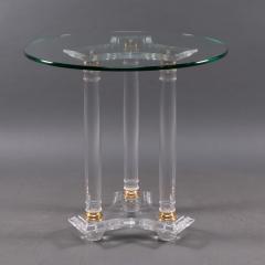 A French Mid Century Modern Circular Lucite Brass Side Table - 4182484
