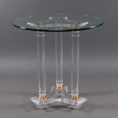 A French Mid Century Modern Circular Lucite Brass Side Table - 4182486