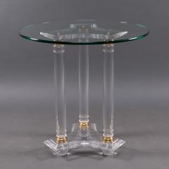 A French Mid Century Modern Circular Lucite Brass Side Table - 4182488