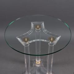 A French Mid Century Modern Circular Lucite Brass Side Table - 4182489