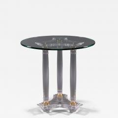 A French Mid Century Modern Circular Lucite Brass Side Table - 4186642