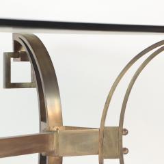 A French Modern Solid bronze dining table having a glass top C 1940  - 2844034