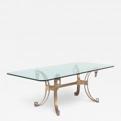 A French Modern Solid bronze dining table having a glass top C 1940  - 2845830