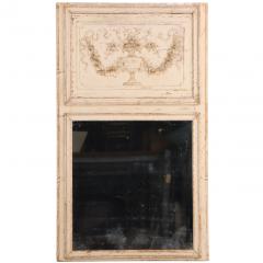 A French Neoclassical style Painted Wood Trumeau Mirror C 1890  - 4541010