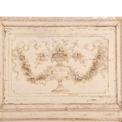 A French Neoclassical style Painted Wood Trumeau Mirror C 1890  - 4541011