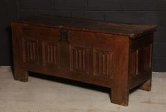 A French Oak Linen Fold Paneled Coffer c 1480 - 271550