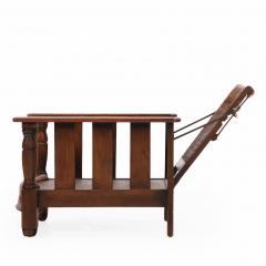 A French Oak and Leather Reclining Armchair C 1940  - 4527826