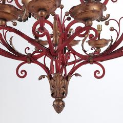 A French Painted Iron Chandelier C 1945  - 4705785