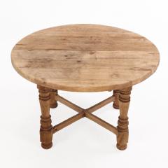A French Round Oak Farm Table C 1900  - 4315461