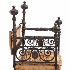 A French Savonarola Style Iron and Bronze Chair C 1900  - 4580836