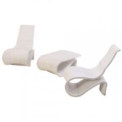 A French Set of Two Painted Cement Chairs Matching Stool C 1985  - 4333236