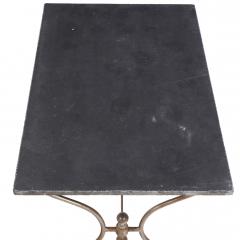 A French Steel and Iron Table with a Blue Stone Top C 1940  - 4328795
