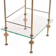 A French Three Tier Brass and Glass End Table C 1950  - 4429701