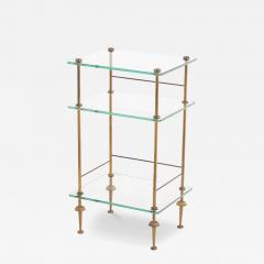 A French Three Tier Brass and Glass End Table C 1950  - 4434774