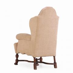 A French Tudor Style Walnut Wing Chair C 1900  - 4278080